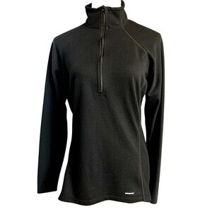 Patagonia Capilene  Performance Baselayer Womens L Black 1/4 Zip Jacket Active